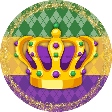 Mardi Gras Sign, DCO-13146-VINYL, Sign For Wreath, 10